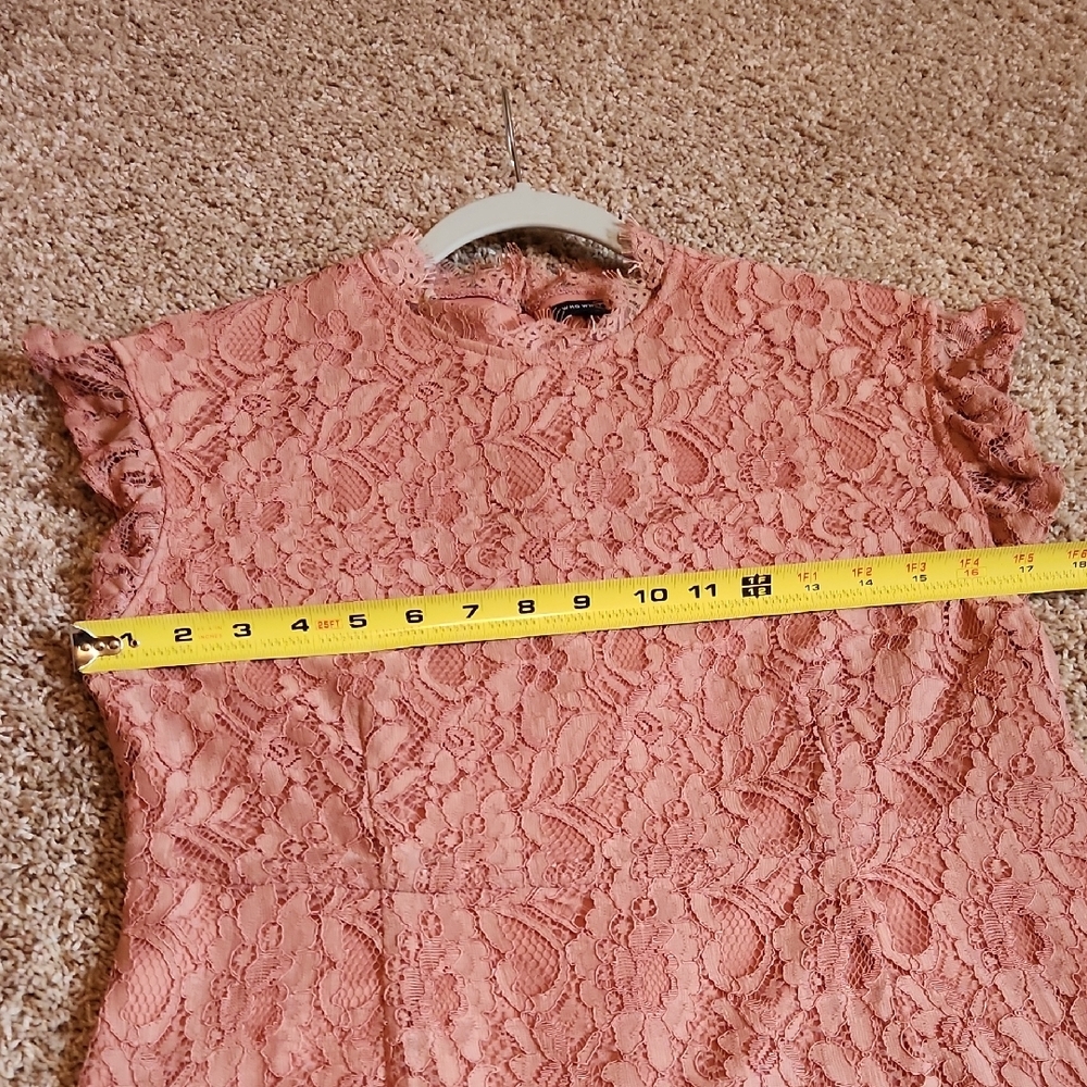 Delicate Dusty Pink Lace Dress Size S - Picture 14 of 16